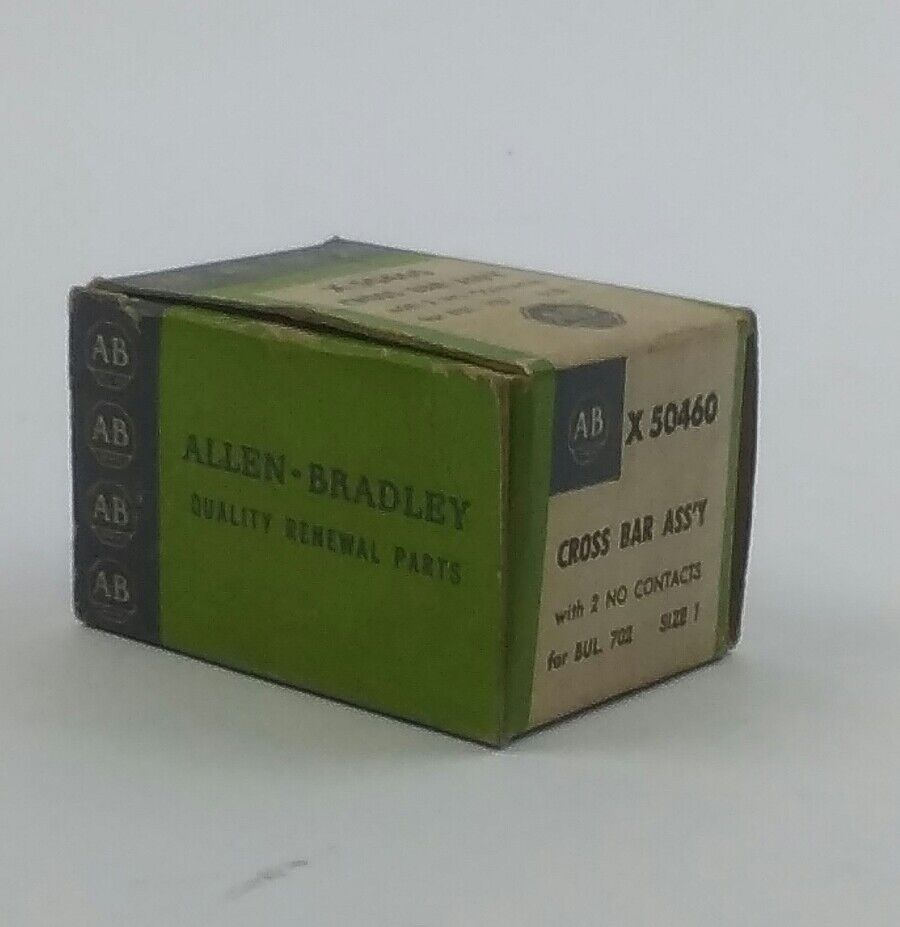 ALLEN BRADLEY X-50460 CROSS BAR 2 POLE ASSEMBLY W/ 2 NO CONTACTS, BUL 702,SIZE 1