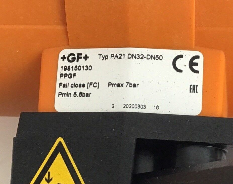 GEORG FISHER PA 21 VALVE 199.233.458 DN32-DN50 PMAX 7BAR
