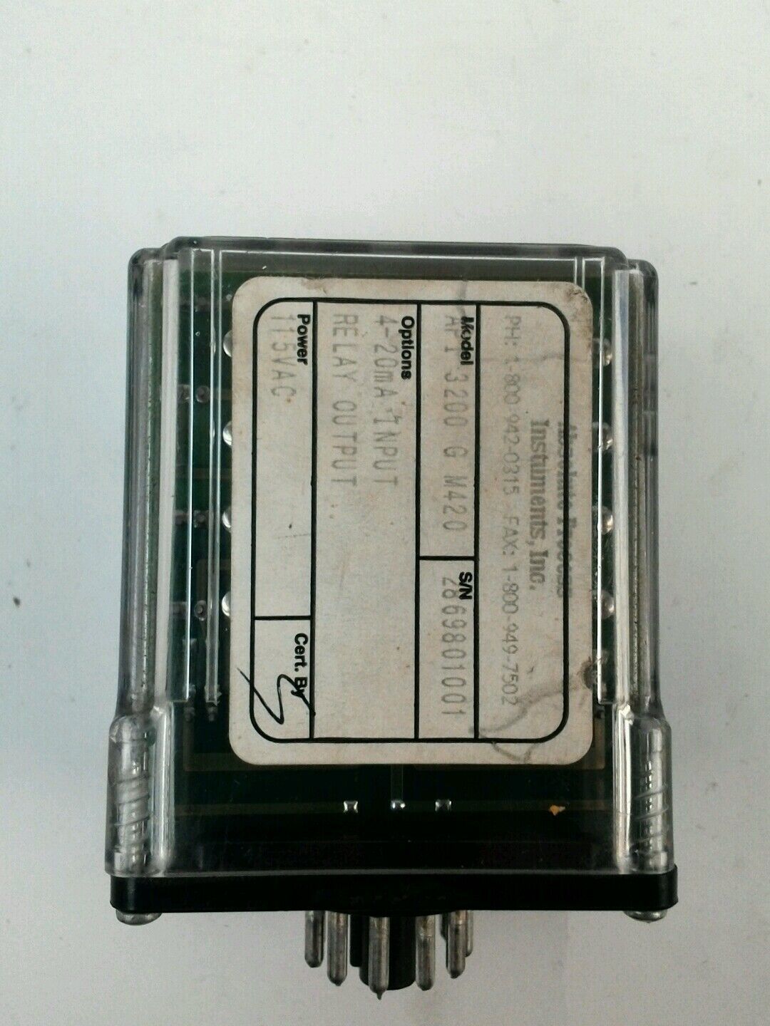 AP1 3200 G M420 ABSOLUTE PROCESS INSTRUMENTS 4-20mA INPUT RELAY OUTPUT 115VAC