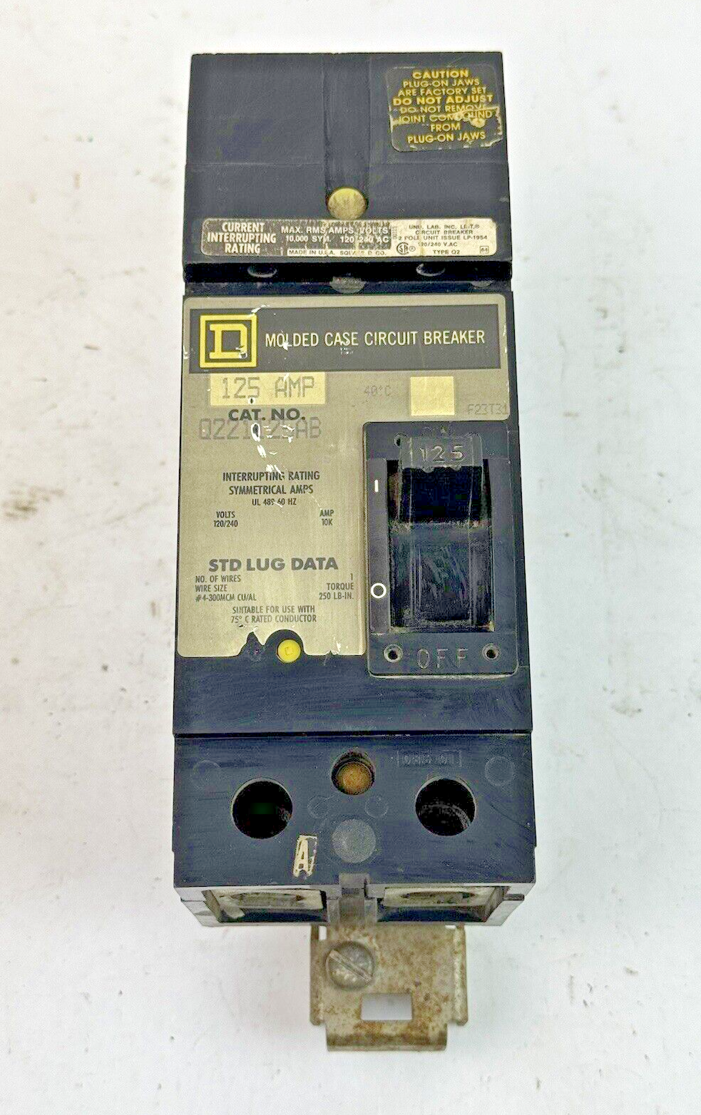 SQUARE D - Q221125AB - MOLDED CASE CIRCUIT BREAKER - 2 POLE/ 125 A/ 240 VAC
