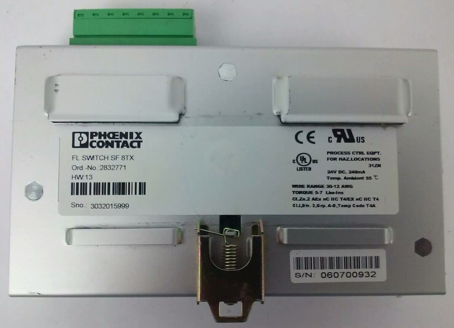 PHOENIX CONTACT FL SWITCH SF 8TX 24VDC.240mA, 8 PORT ETHERNET SWITCH