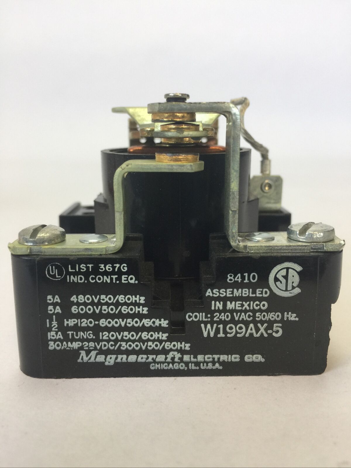 MAGNECRAFT W199AX-5 RELAY 5A 480V 50/60HZ 5A 600V 50/60HZ COIL 240VAC 50/60HZ