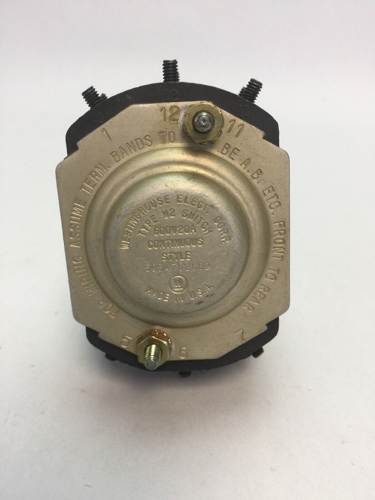 WESTINGHOUSE 505A702G02 TYPE W2 SWITCH 600V 20A CONTINUOUS STYLE