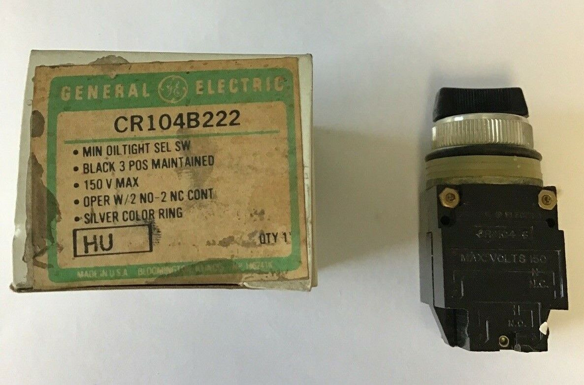 GENERAL ELECTRIC CR104B222 SELECTOR SWITCH 3POS 150V BLACK