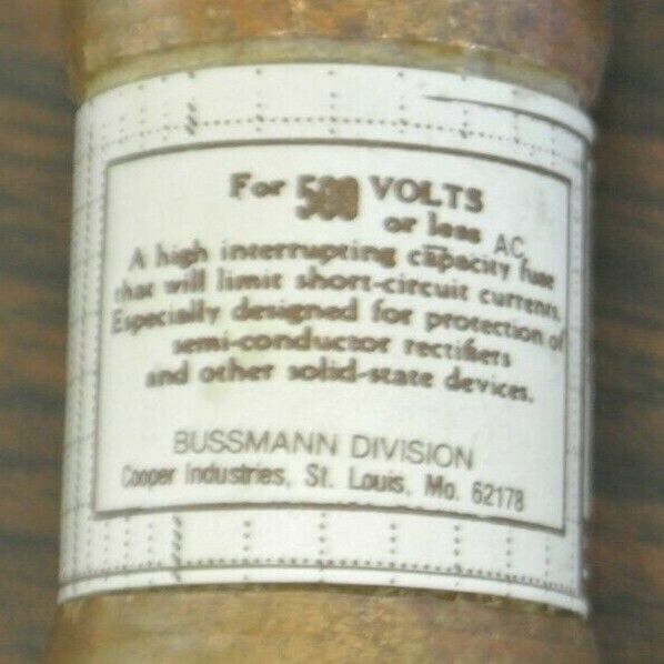 BUSSMANN / TRON KBH60 RECTIFIER FUSE / 500V / 60A / NEW SURPLUS