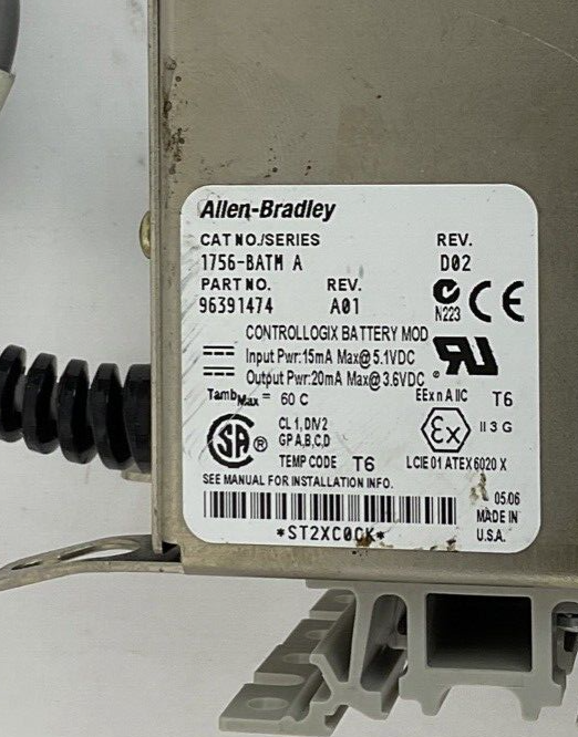 ALLEN BRADLEY 1756-BATM CONTOLLOGIX BATTERY MOD SER.A REV.A01
