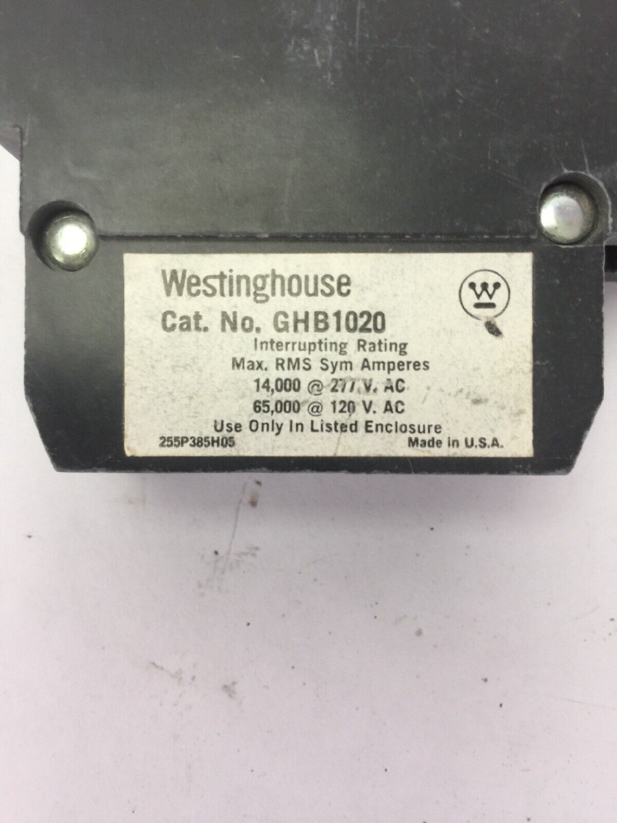 WESTINGHOUSE / CUTLER HAMMER GHB1020 CIRCUIT BREAKER 20A 277VAC 1 P (LOT OF 4)