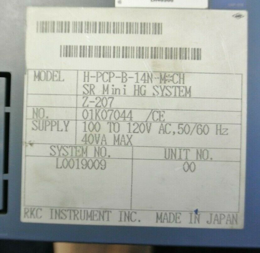 RKC INSTRUMENT / FAREX SRM / H-PCP-B-14N-M*CH / POWER CPU MODULE 100-120VAC 40VA