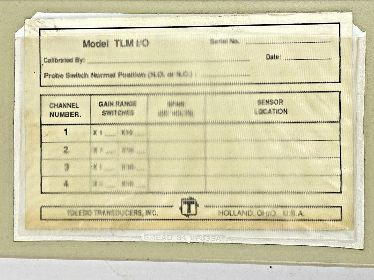 TOLEDO TRANSDUCERS - TLM-1 - TLM I/O LOAD MODULE - .1A@120VAC, .05A@240VAC