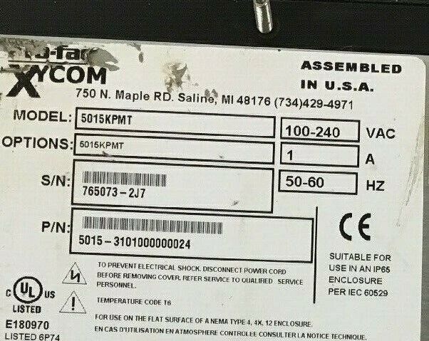 XYCOM 5015KPMT PROFACE OPERATOR PANEL 100-240VAC 1A 50-60HZ (SEE DESCRIPTION)