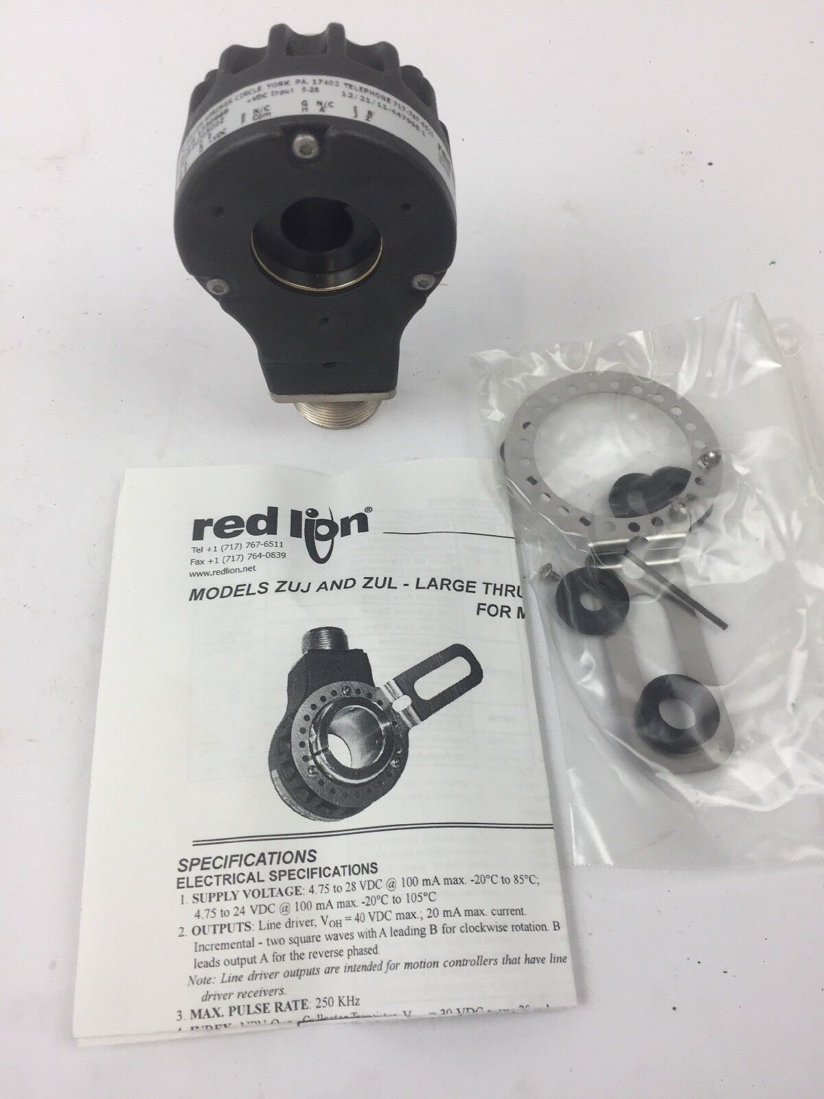 RED LION ZUJ0500Z LARGE THRU-BORE ROTARY PULSE GENERATOR