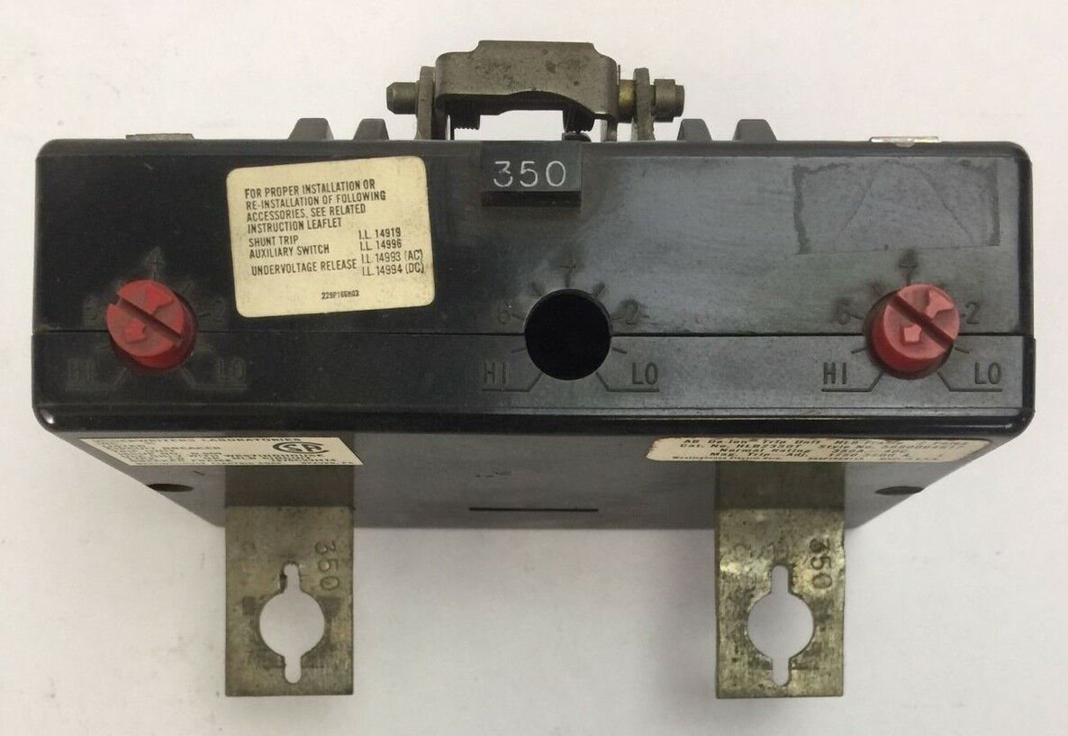 WESTINGHOUSE HLB2350T AB TRIP UNIT 350AMP 2POLE INST TRIP 1750-3500A 5680D04G17