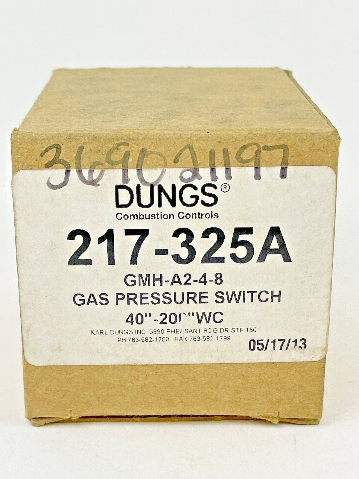 DUNGS - 217-325A - GAS PRESSURE SWITCH - A2-4-8 - NOW MODEL 266926