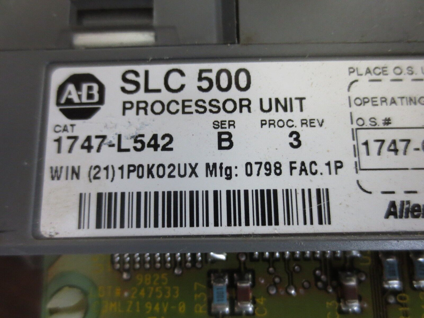 ALLEN-BRADLEY 1747-L542 Ser. B PROCESSOR UNIT MODULE - SLC500