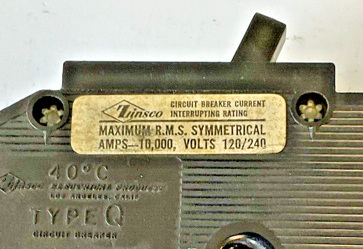 ZINSCO 40A TYPE Q CIRCUIT BREAKER 1POLE 120/240VAC***LOTOF3***