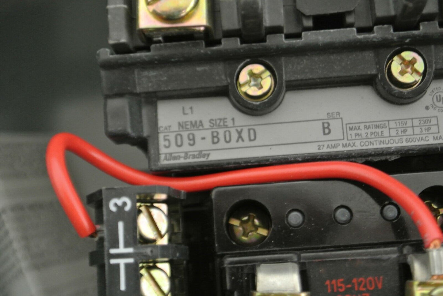 ALLEN-BRADLEY 509-BJXD FULL VOLTAGE STARTER / 110-120V / 509-B0XD / NEW SURPLUS