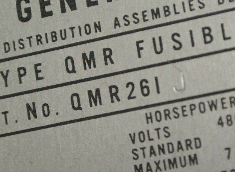 GE QMR261J - FUSIBLE DISCONNECT / PANELBOARD SWITCH - 600VAC, 30A, 2-POLE