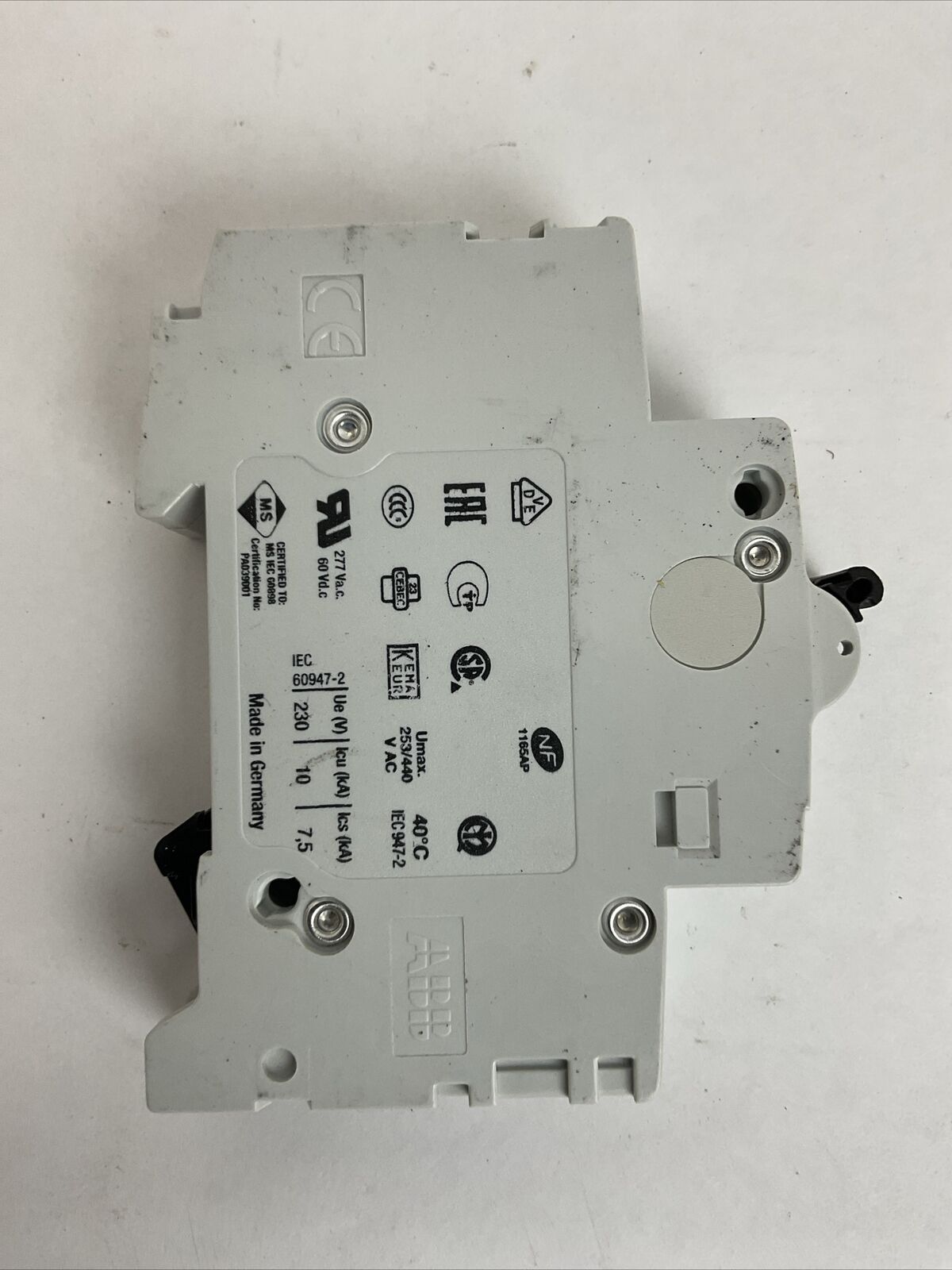 ABB S 201 B 6 CIRCUIT BREAKER 6AMP 230/400VAC 1POLE 2CDS251001R0065 (LOT OF 5)
