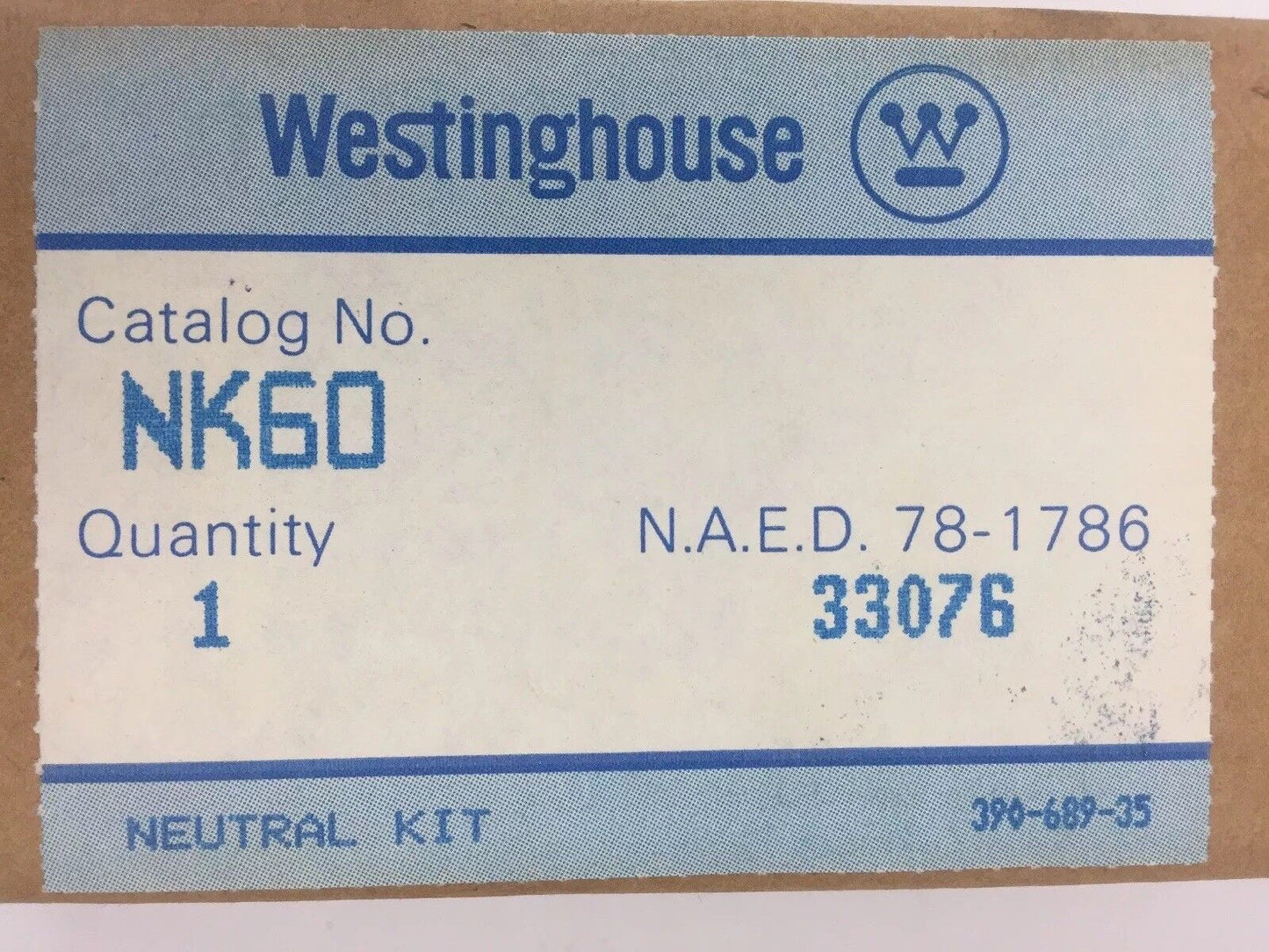 WESTINGHOUSE NK60 NEUTRAL KIT