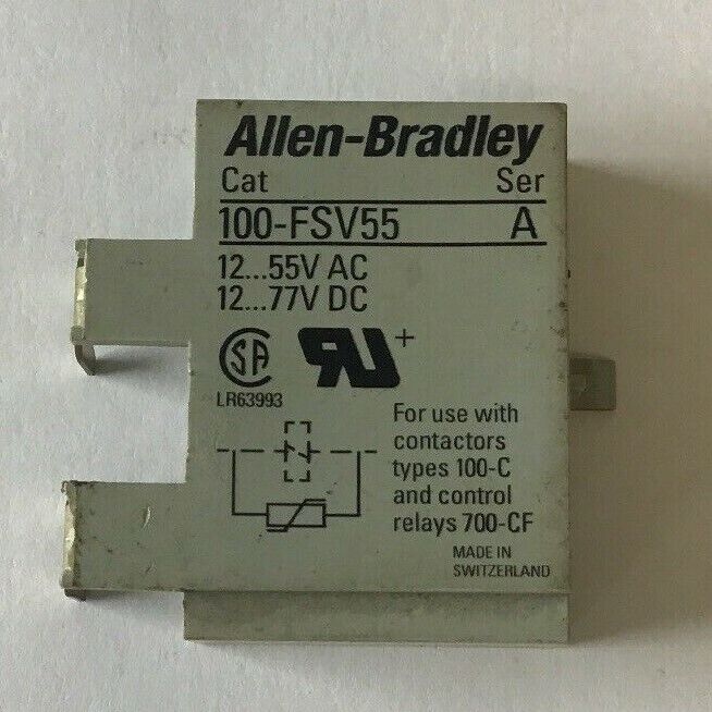 ALLEN BRADLEY 100-FSV55 SER.A SURGE SUPPRESSOR 55VAC/77VDC ***(LOT OF 3)***