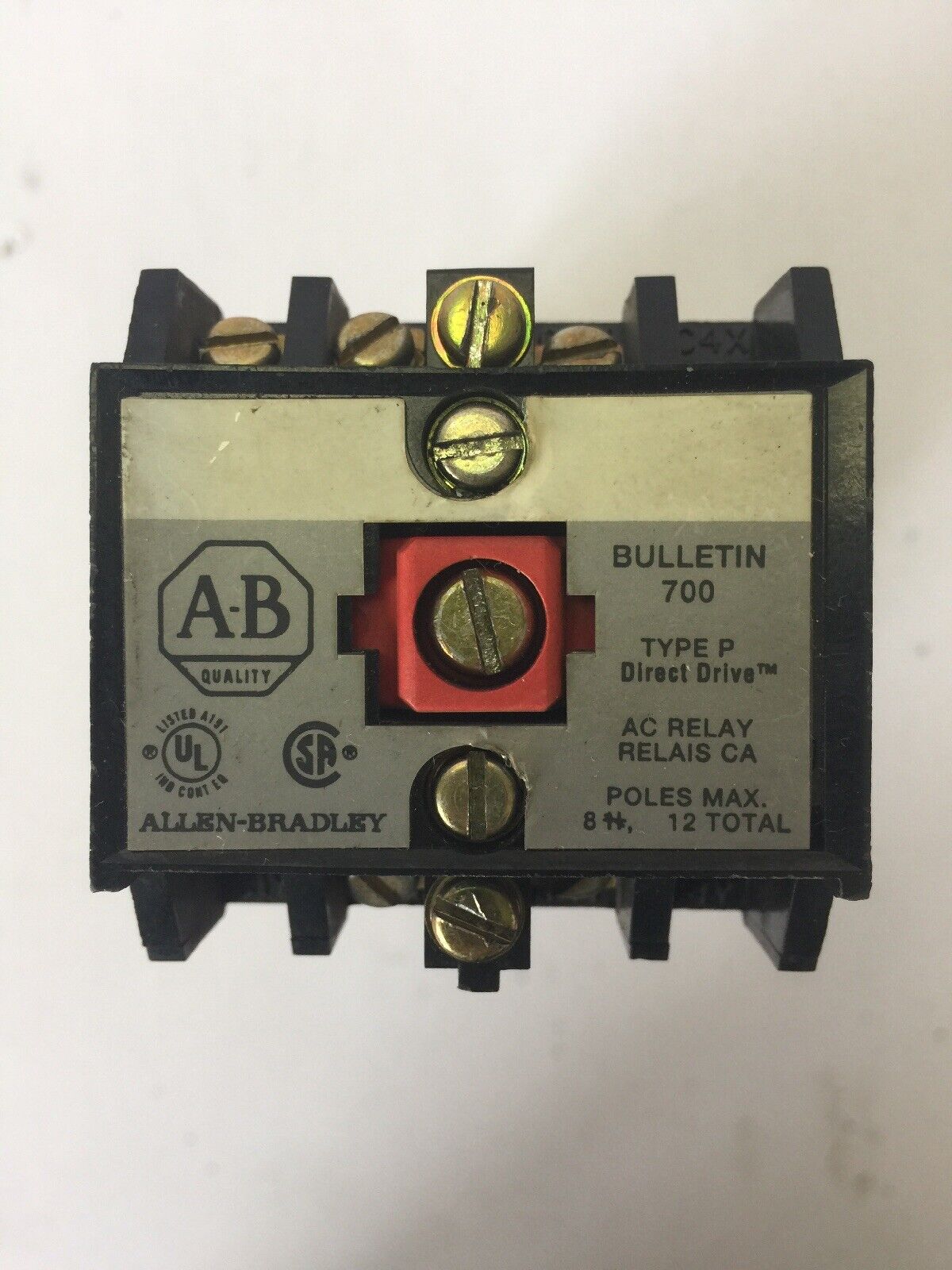 ALLEN BRADLEY 700-P800A1 AC RELAY SER B 600VAC COIL 115-120V 60HZ 700-PC40 SER A