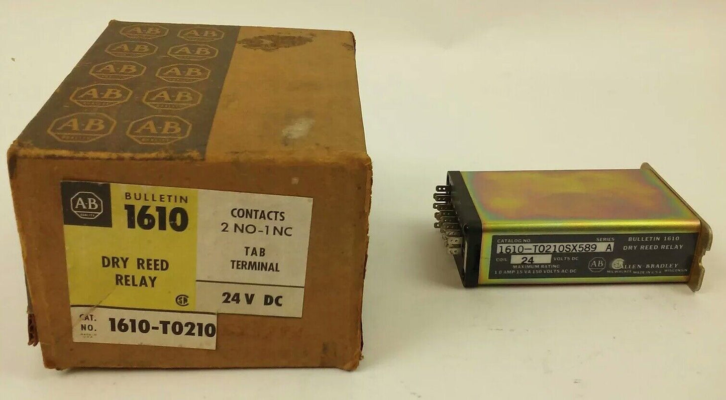 ALLEN BRADLEY, 1610-T0210SX589, SER. A, DRY REED RELAY, 24VDC, 1A, 15VA, NEW