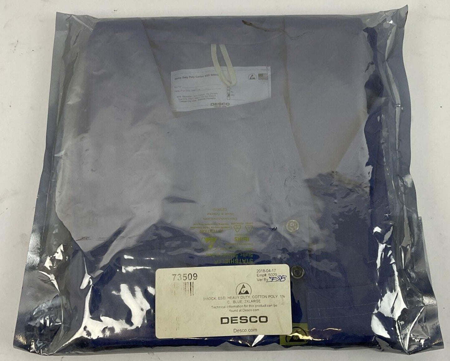 DESCO 73509 SMOCK HEAVY DUTY 2XLARGE BLUE