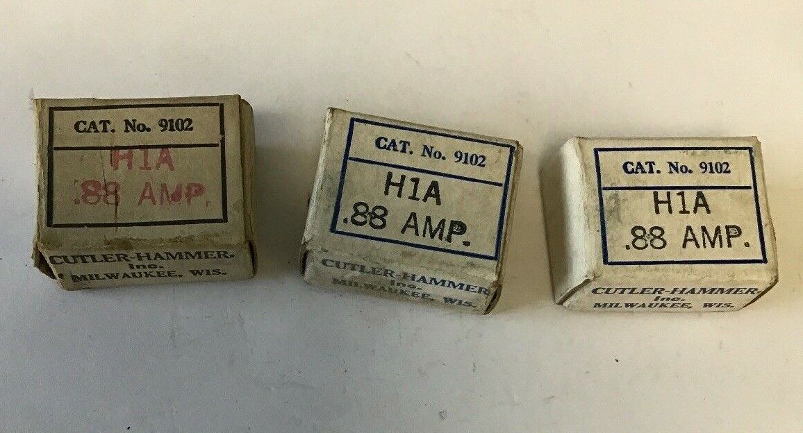 CUTHLER HAMMER 9102 H1A .88AMP HEATER****LOTOF3****