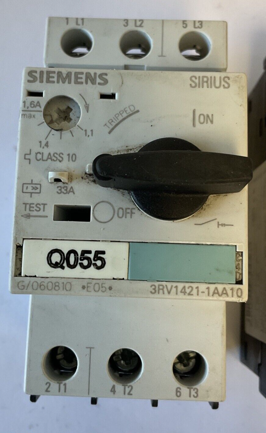 SIEMENS 3RV1421-1AA10 MANUAL MOTOR STARTER CLASS 10 33A 1.1-1.6A ***LOTOF2***