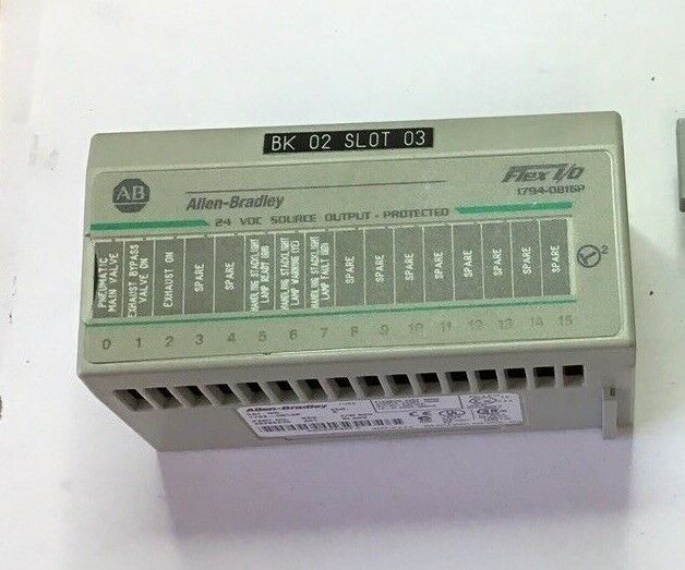 ALLEN BRADLEY FLEX I/O 1794-OB16P 24VDC SOURCE OUTPUT W/ 1794-TB3S TERMINAL BASE