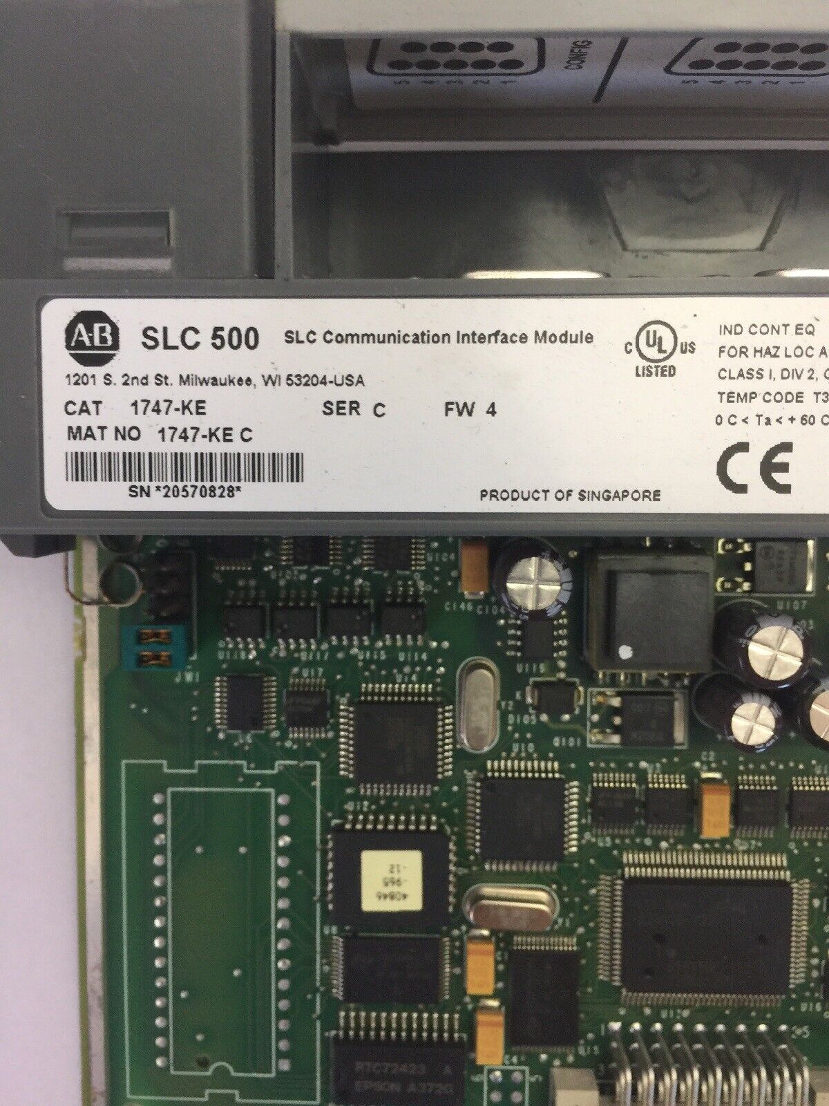 ALLEN BRADLEY 1747-KE SER C FW 4 DH485/RS232C INTERFACE MODULE SLC500