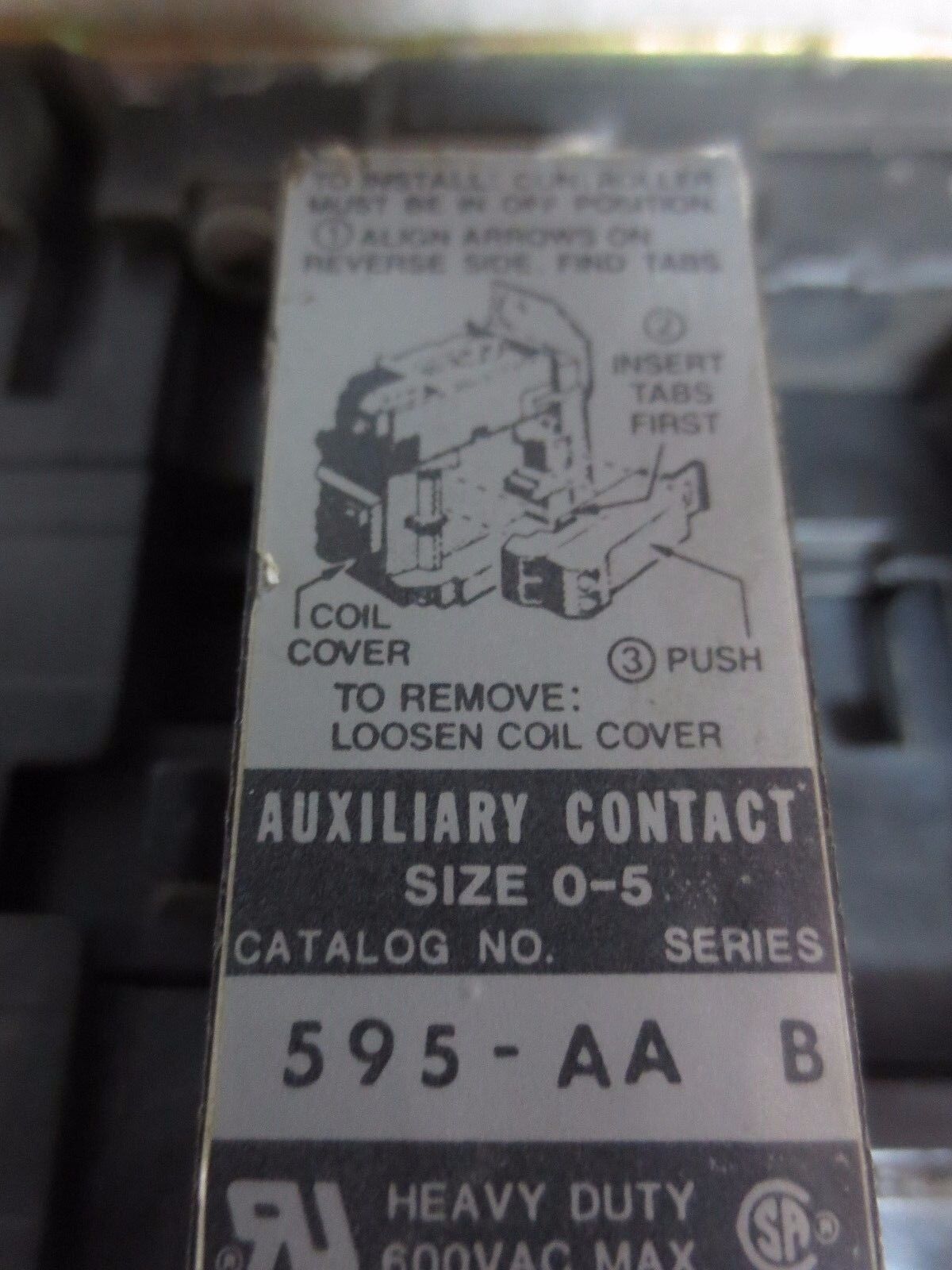 ALLEN-BRADLEY 509-BOD Ser. B FULL VOLTAGE NON-REVERSING STARTER + 595-A, 595-AA