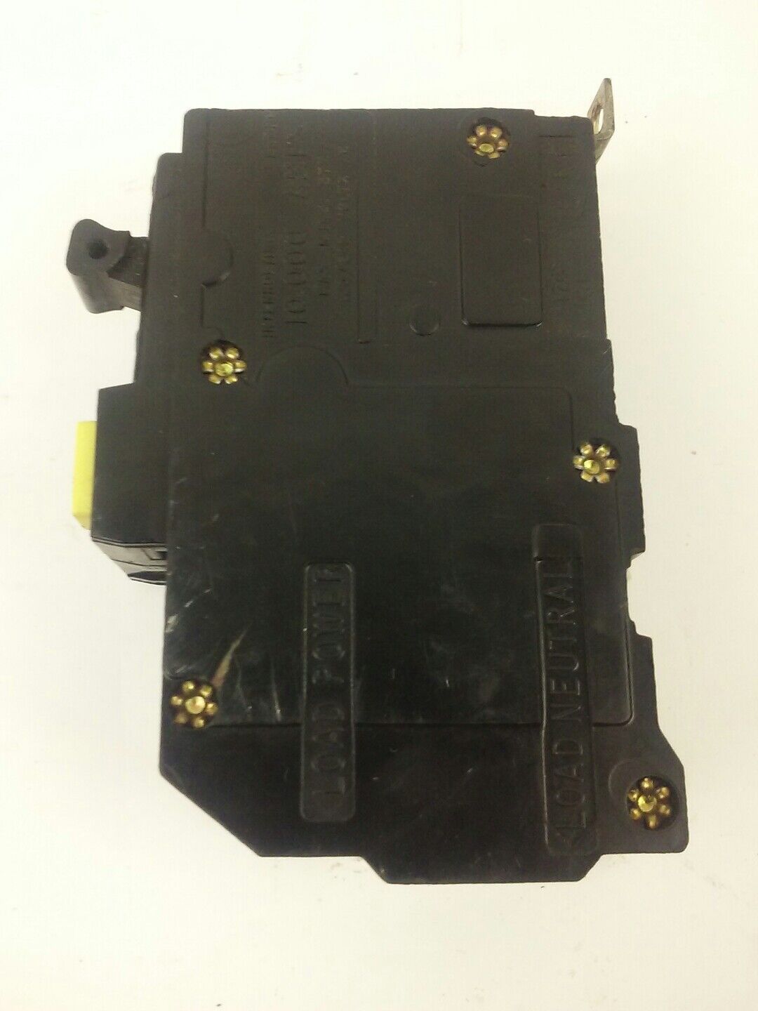 SQ. D QOB220GFI CIRCUIT BREAKER, 2P, 20A, 120/240V GFI, USED MISSING SCREWS