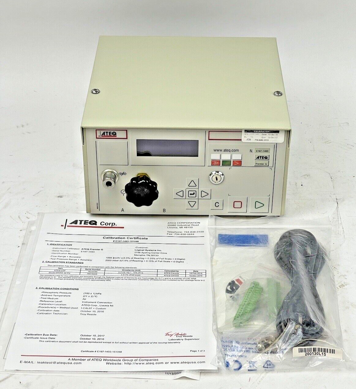 ATEQ - PREMIER G – 9530118G - COMPACT LEAK DETECTOR/ CONTINUOUS FLOW DETECTOR