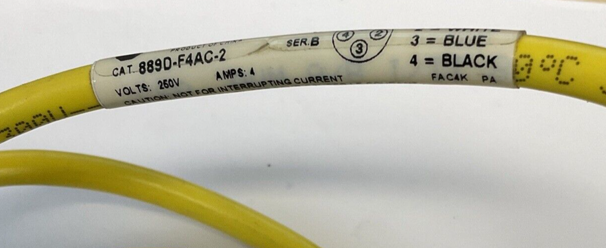 ALLEN BRADLEY 889D-F4AC-2 CORDSET 4PIN SER.B 4A 250V ***LOTOF2***