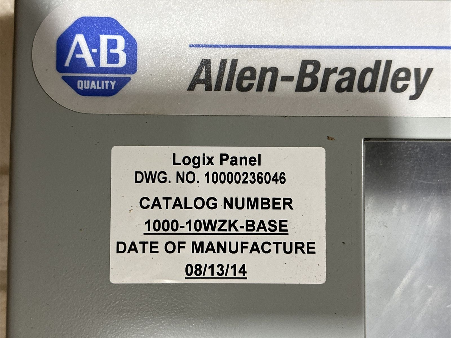 ALLEN BRADLEY 1000-10WZK-BASE LOGIX PANEL HOFFMAN CSD30248W/SPL INDUSTRIAL CONTR