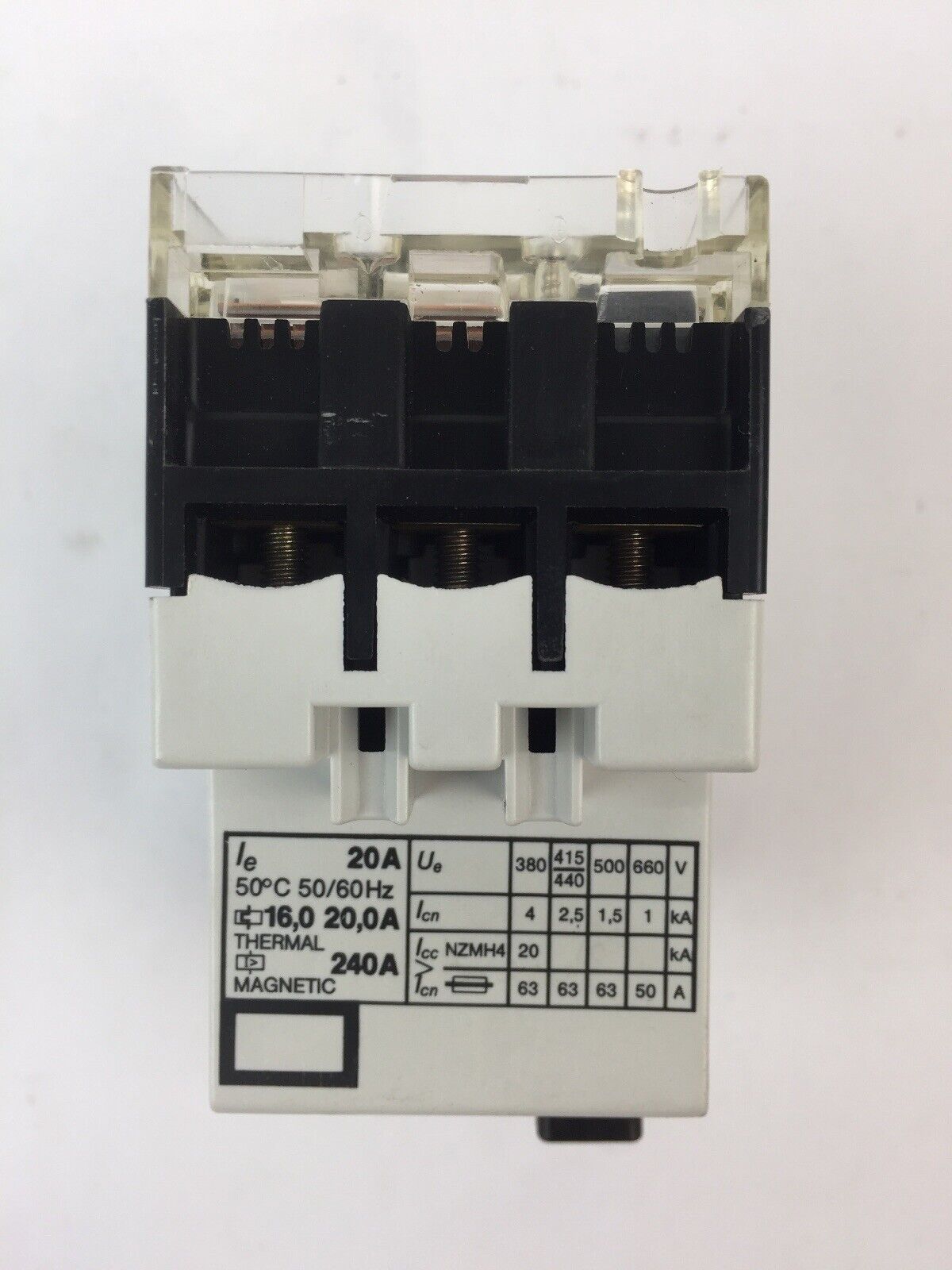KLOCKNER MOELLER PKZM1-20 NA MANUAL MOTOR STARTER 16-20A 600VAC 15HP 3 PHASE