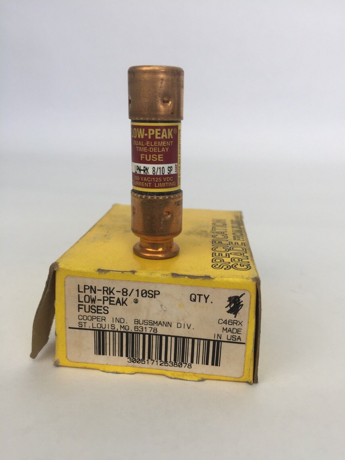 LOW-PEAK LPN-RK-8/10SP DUAL ELEMENT TIME-DELAY FUSE 8/10A 250VAC (BOX OF 10)