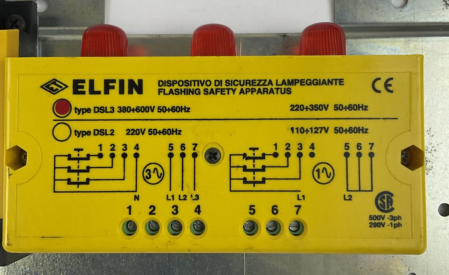 ELFIN 050ASL500FI01 3PHASE FLASING SAFETY DEVICE 380-600V 50/60HZ