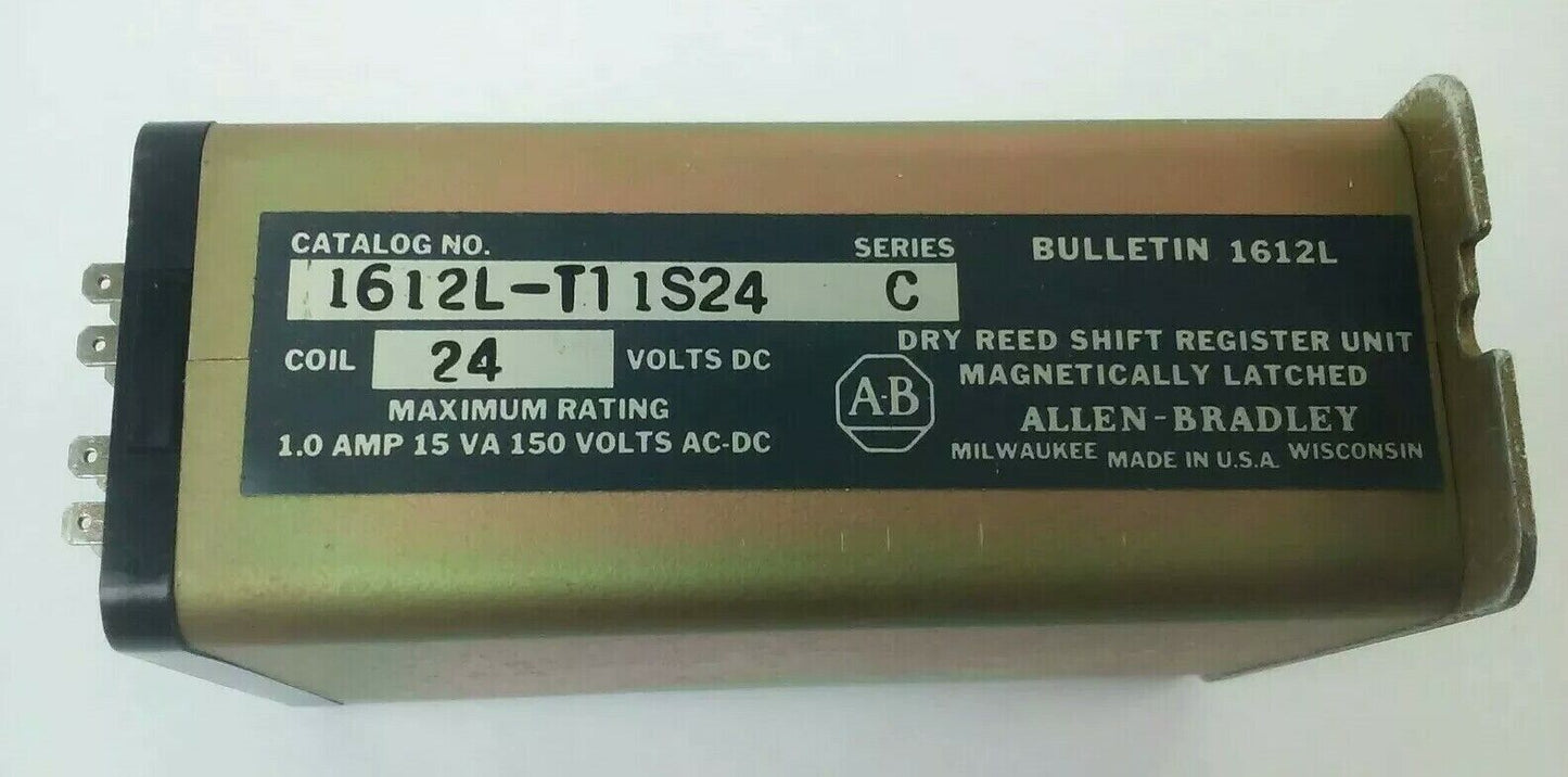 ALLEN BRADLEY, 1612L-T11S24, SER. C, DRY REED SHIFT UNIT 24VDC 15VA, 150V AC/DC