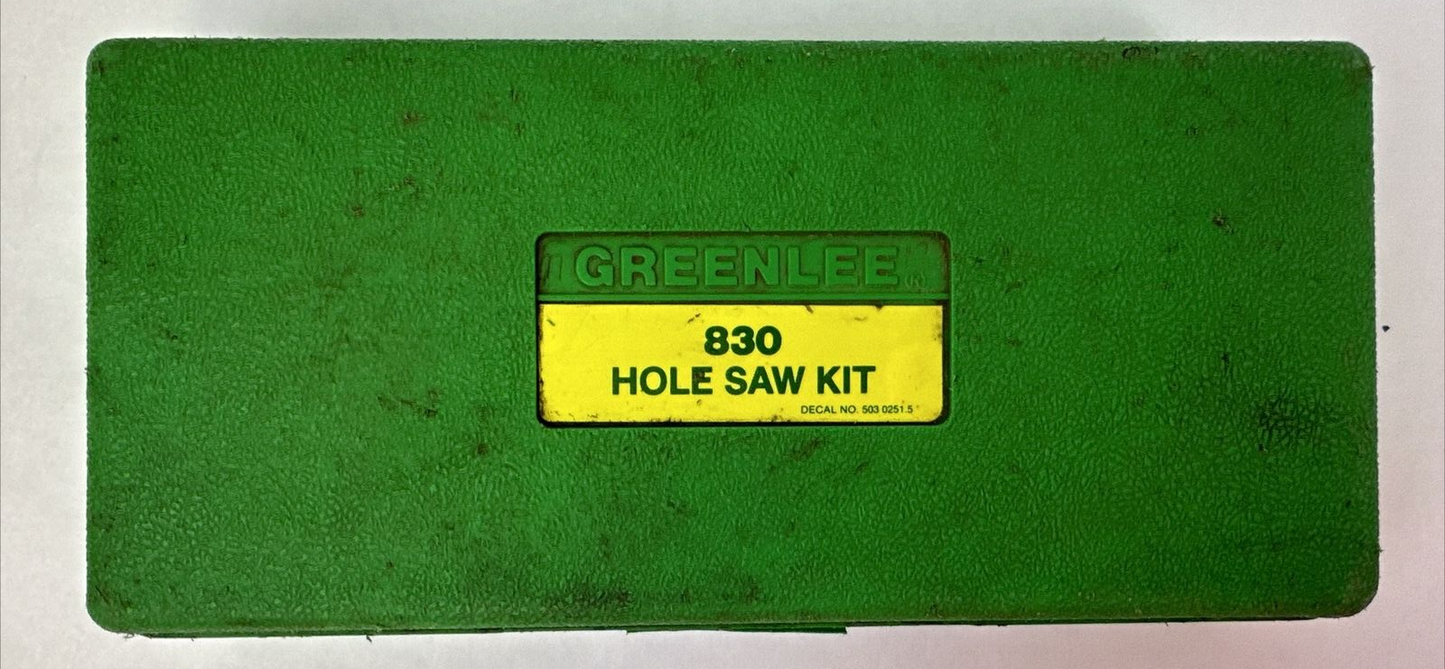 GREENLEE 830 HOLE SAW KIT 7/8" 1-1/8" 1-5/8" 2" & 2-1/2"