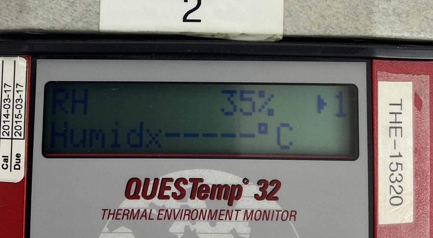 QUEST TECHNOLOGIES THE-15320 THERMAL ENVIROMENT MONITOR QUESTEMP 32 TPF050010