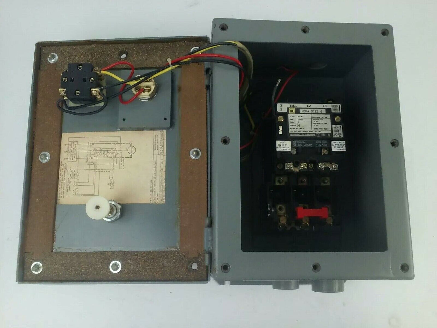 SQUARE D CLASS 8536 TYPE SBE2 8536-SBE2 DUST IGNITION PROOF ENCLOSURE START/STOP