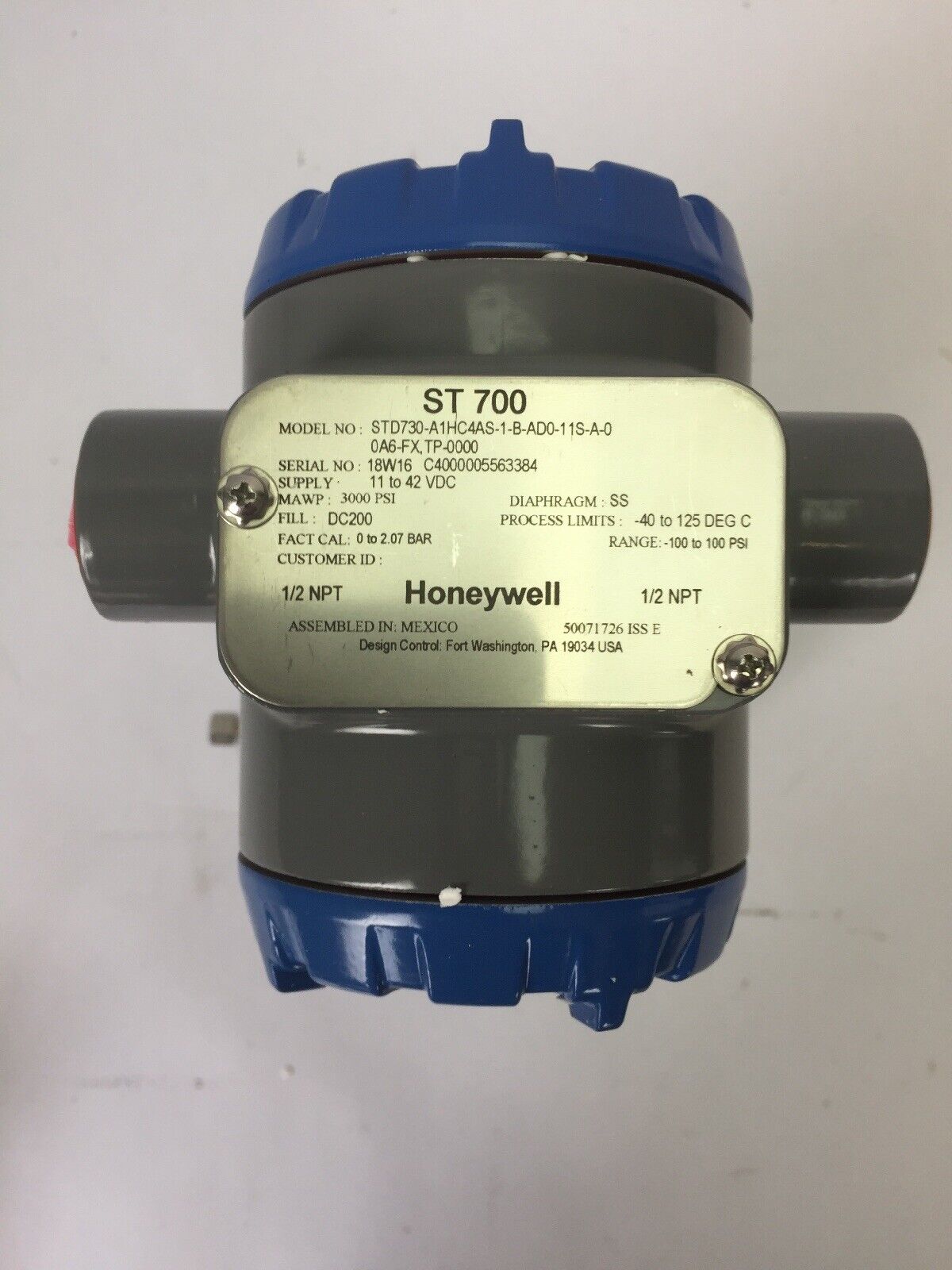 HONEYWELL STD730-A1HC4AS-1-B-AD0-11S-A-00A6-FX,TP-0000 STD700 DP TRANSMITTER