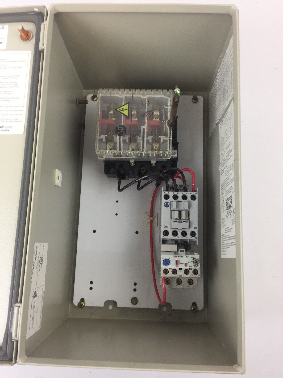 ALLEN BRADLEY 112-C09ABDA1E COMBINATION MOTOR CONTROLLER W/DISCONNECT SWITCH