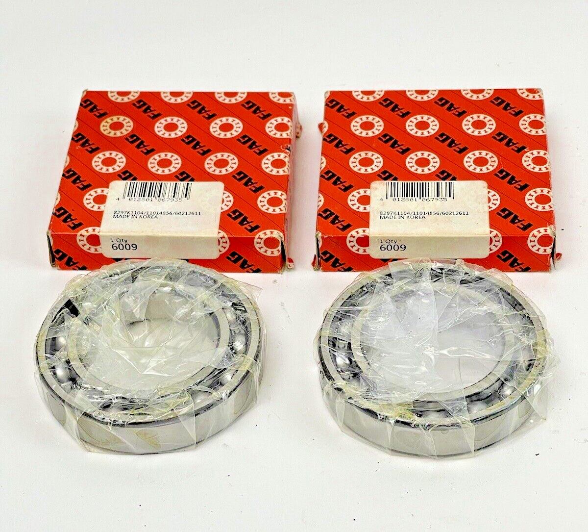 FAG *LOT OF 2* - 6009 - K310-2110.HB - SINGLE ROW DEEP GROOVE BALL BEARING