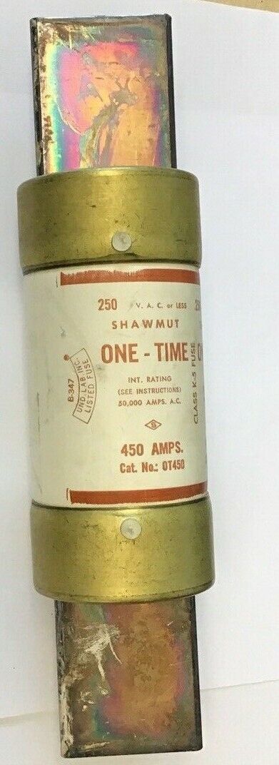 SHAWMUT OT450 450A 250VAC ONE-TIME FUSE CLASS K-5