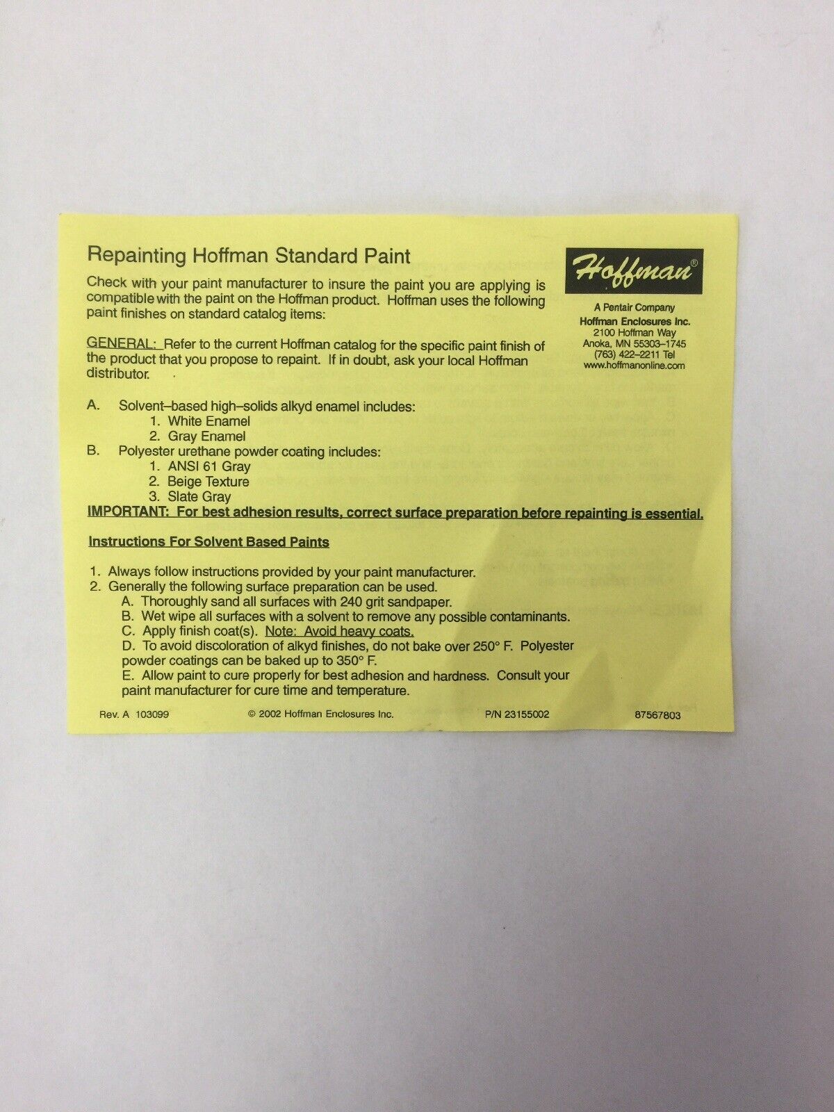 HOFFMAN A8066CH/SPI ENCLOSURE TYPE 12,13