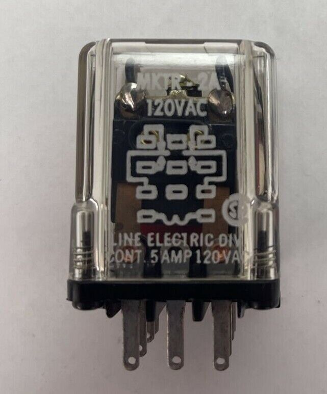 LINE ELECTRIC MKTR-2A RELAY CONT.5A 120VAC COIL 120VAC