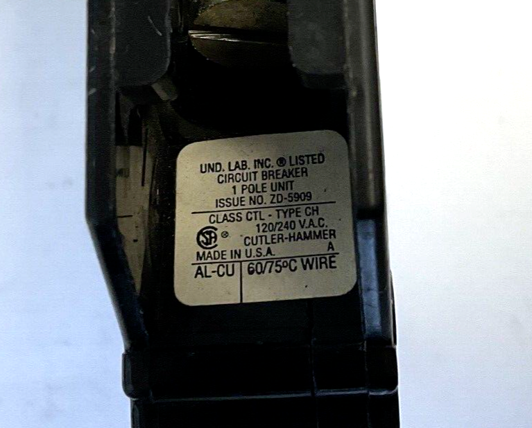 CUTLER HAMMER CH160 CIRCUIT BREAKER 60A 120/240VAC CLASS CTL TYPE CH